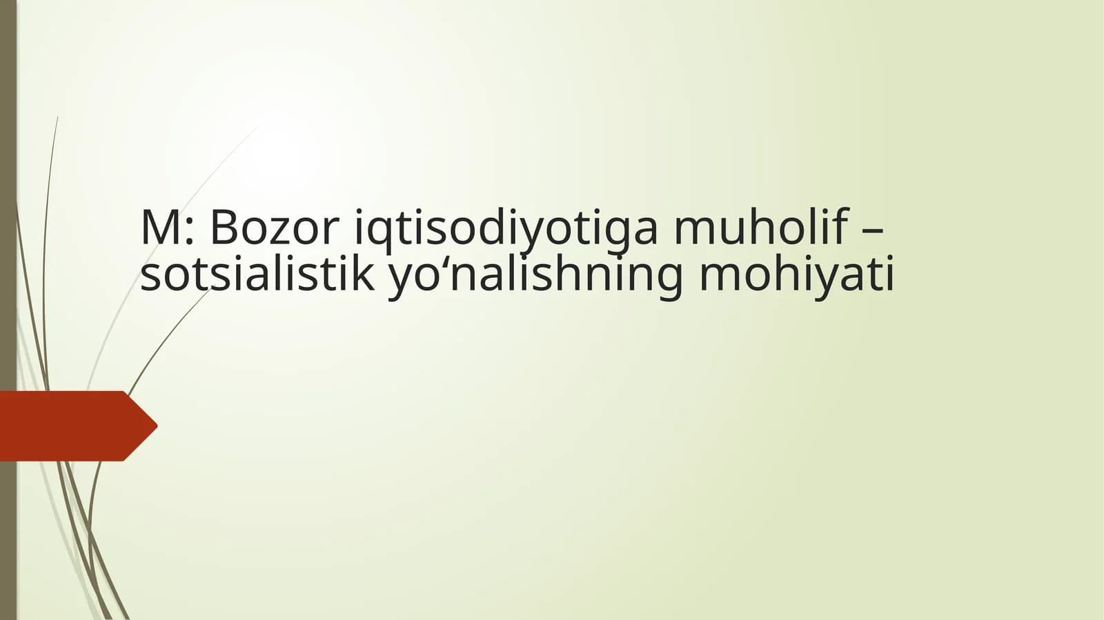 Bozor iqtisodiyotiga muholif – sotsialistik yo‘nalishning mohiyati
