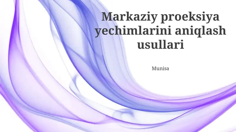 Kamera Modellari va Parametrlari
