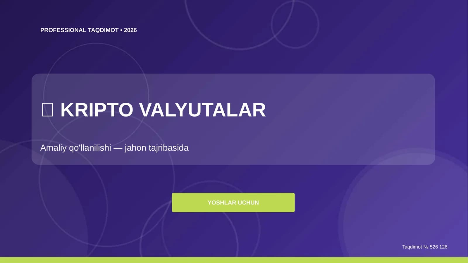 Kripto valyutalar: amaliy qo'llanilishi (jahon tajribasida) [yoshlar uchun]