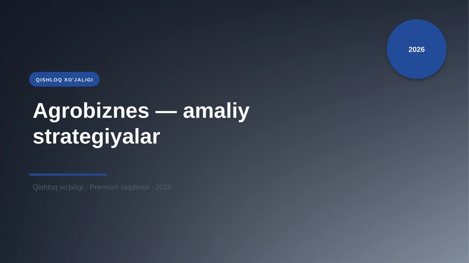 Agrobiznes — amaliy strategiyalar