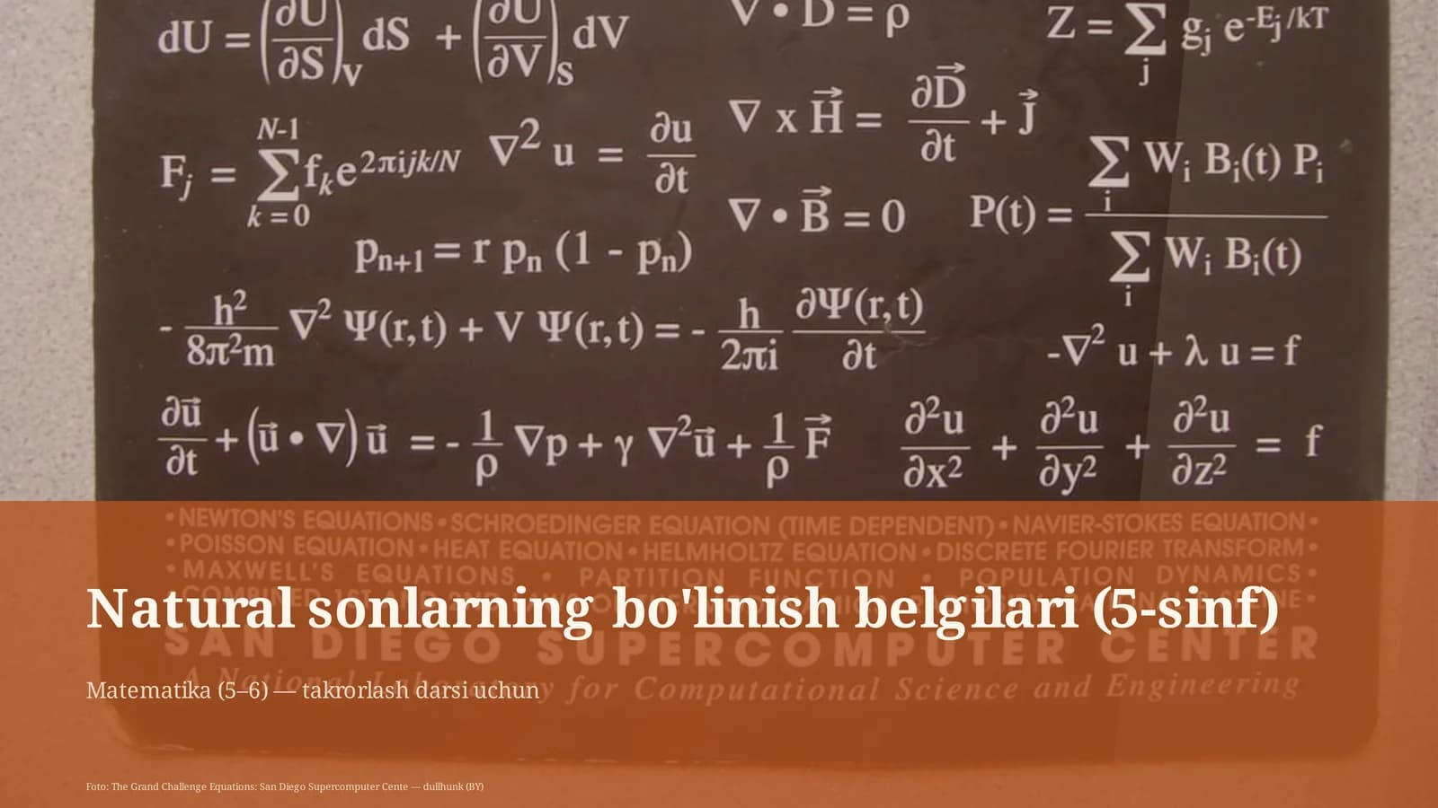 Natural sonlarning bo'linish belgilari (5-sinf)