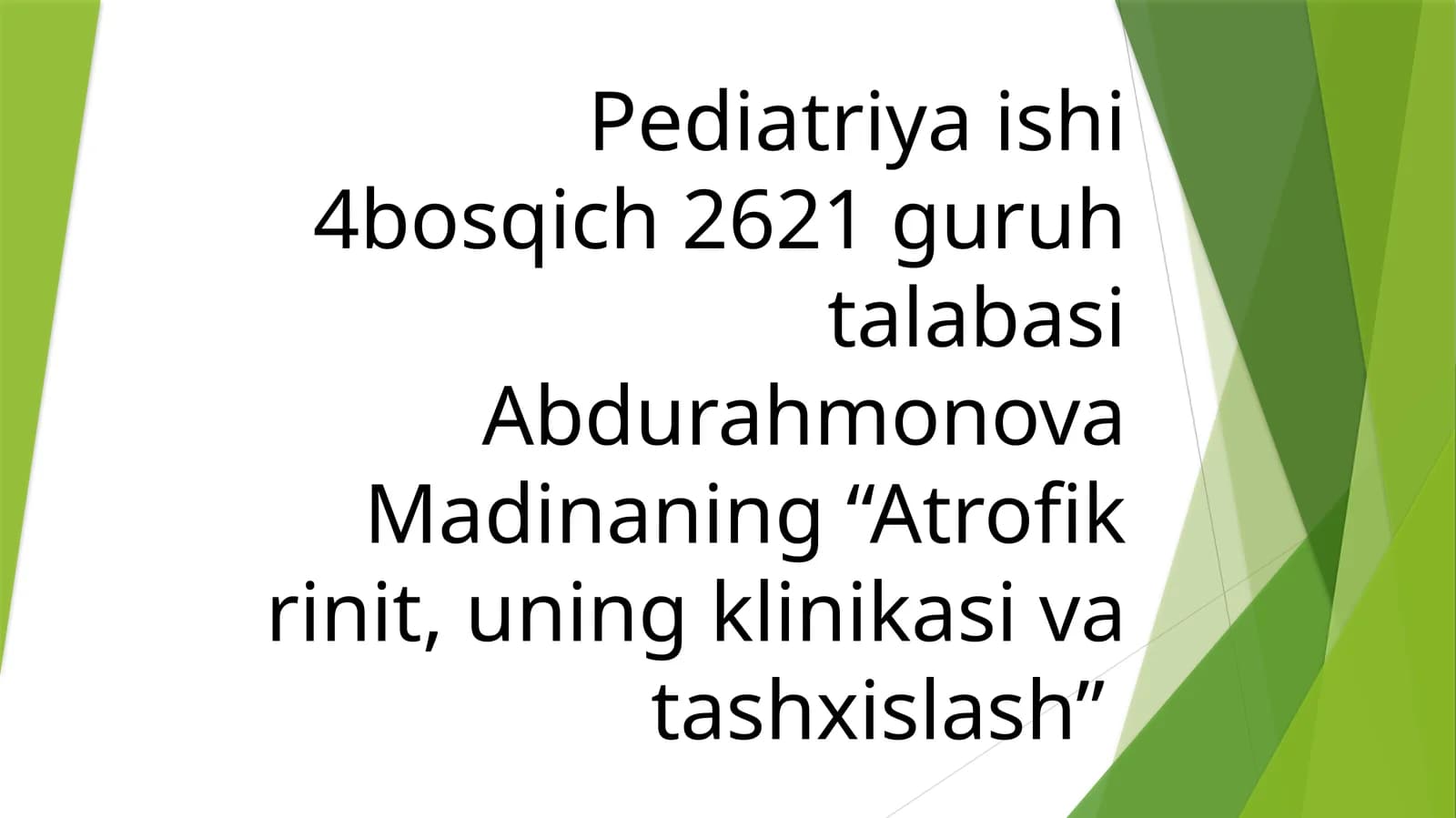 Atrofik rinit, uning klinikasi va tashxislash