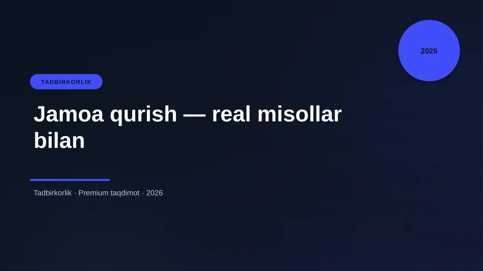Jamoa qurish — real misollar bilan