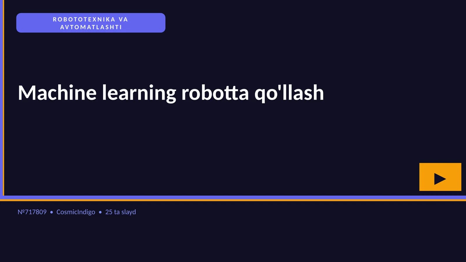 ROBOTOTEXNIKA VA AVTOMATLASHTI