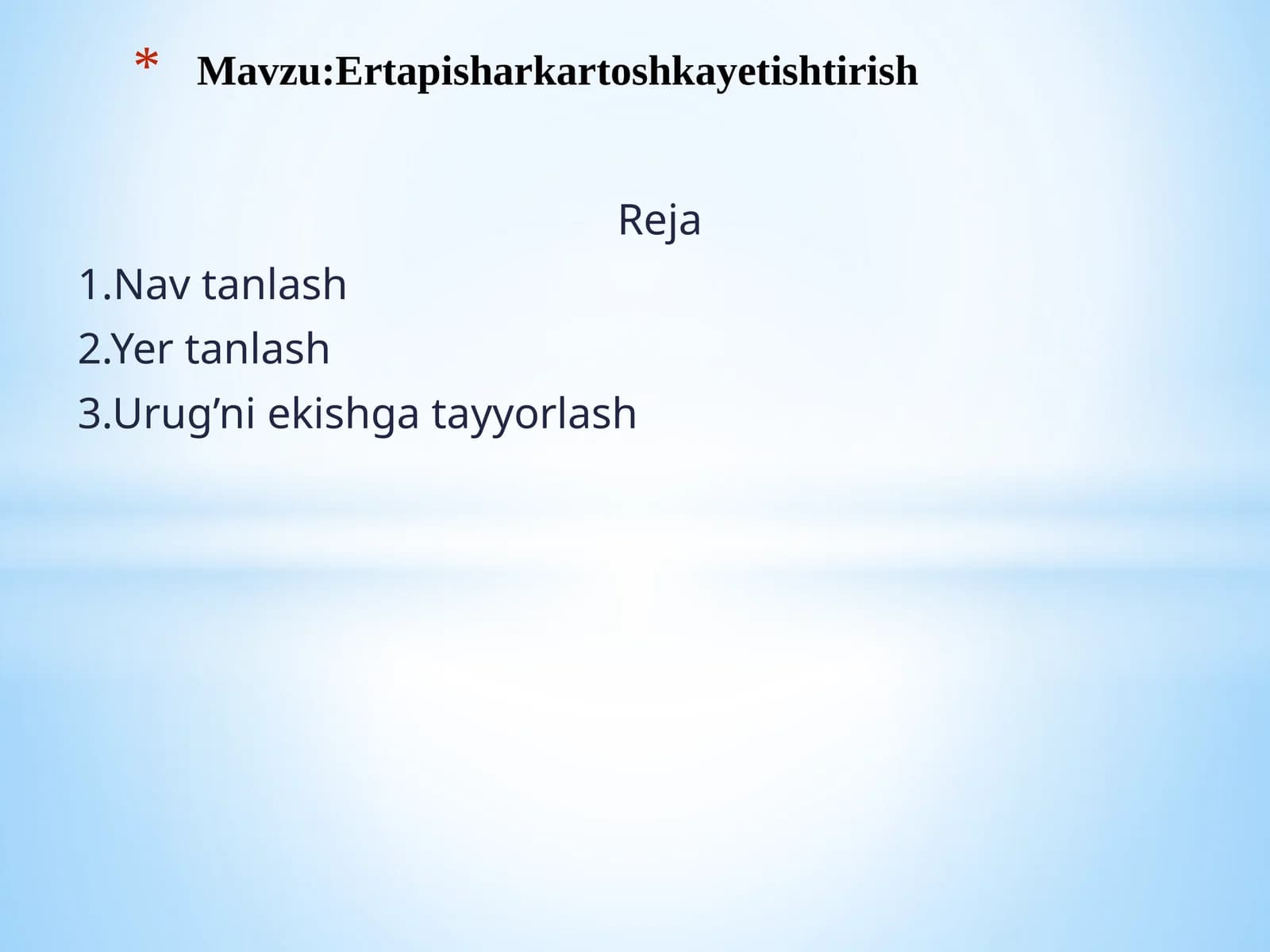 Ertapishar Kartoshka Etishtirish