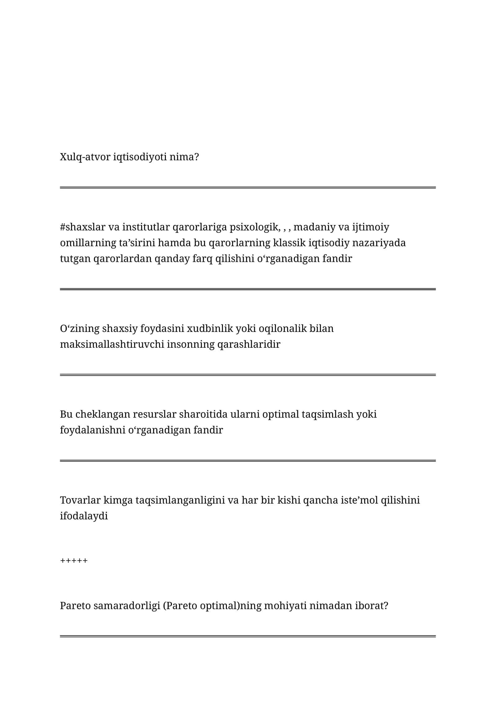 Xulq-atvor iqtisodiyoti nima?