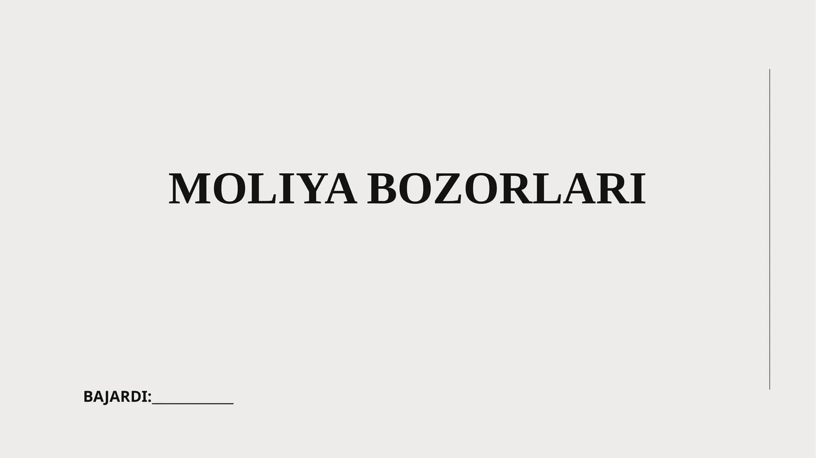 Moliya bozorlari