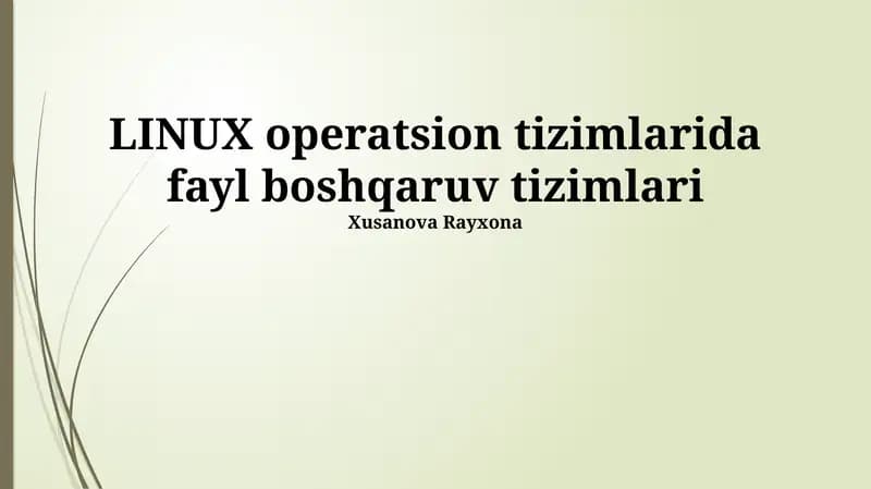 Linux Fayl Tizimlari