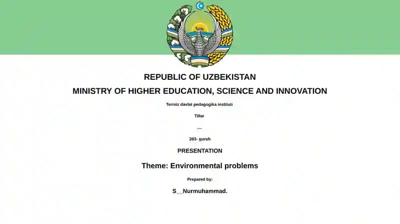 Environmental problems