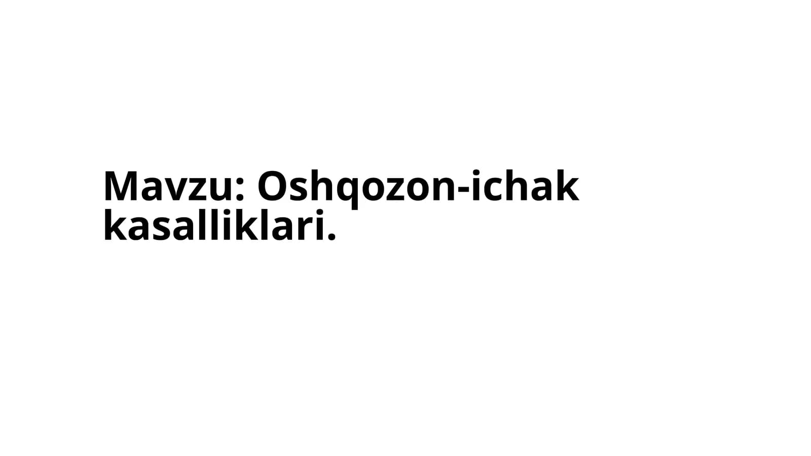 Oshqozon-ichak kasalliklari