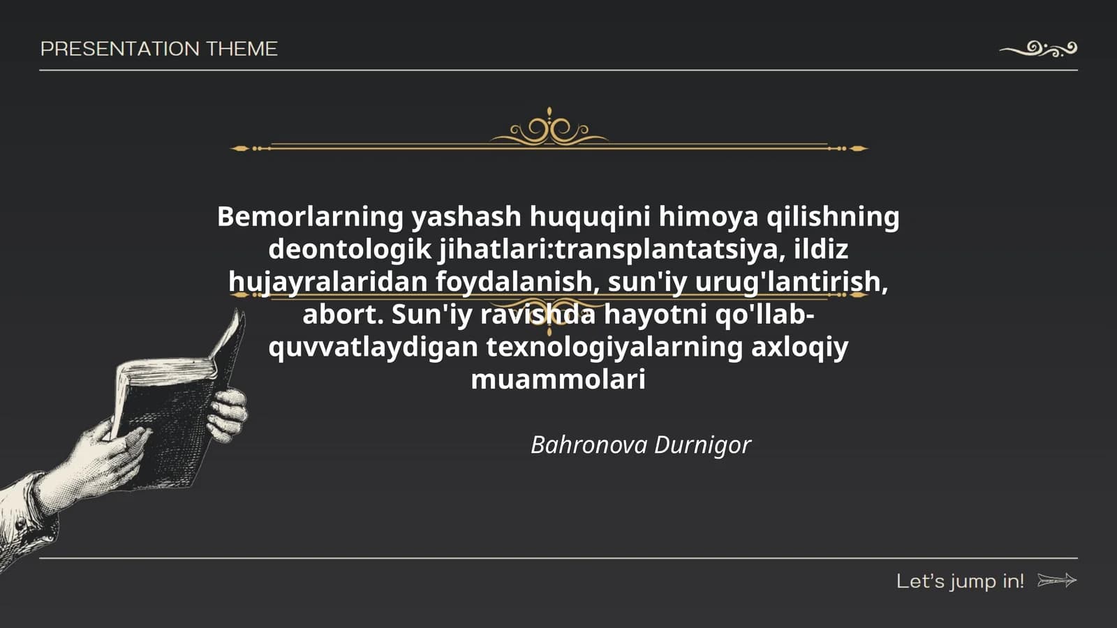 Bemorlarning yashash huquqini himoya qilishning deontologik jihatlari