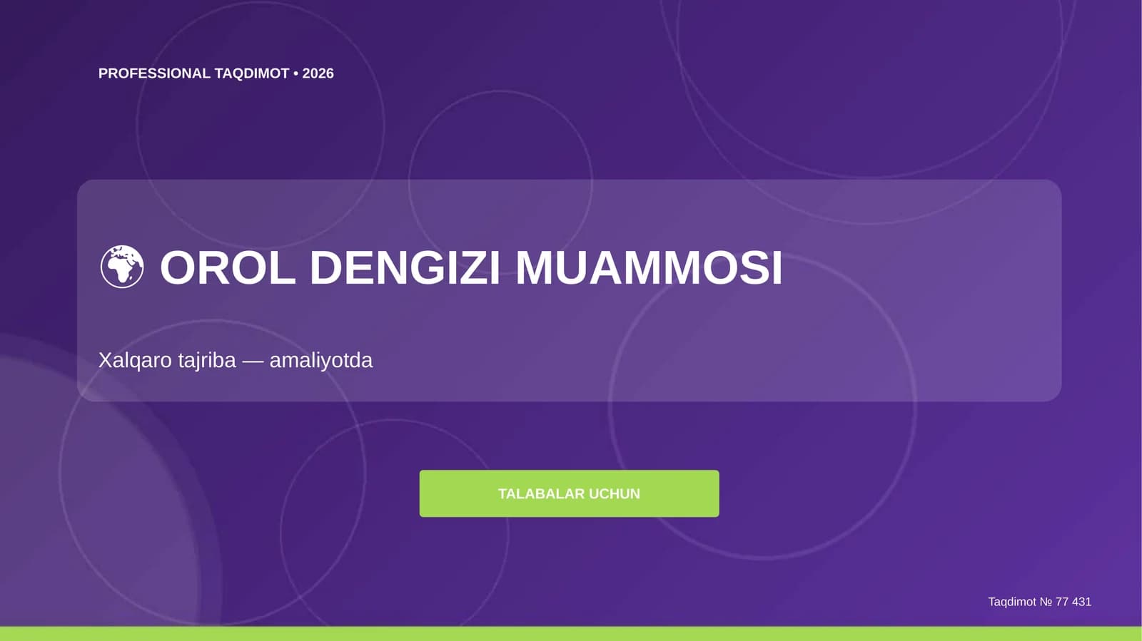 OROL DENGIZI MUAMMOSI