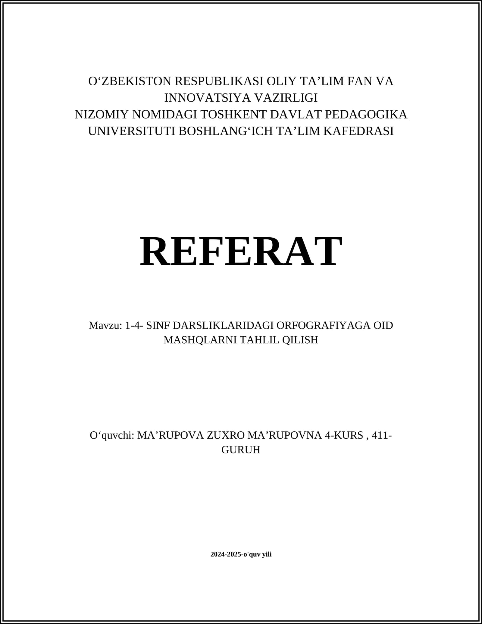 Sinf darsliklarida orfografiyani o‘rgatish metodlari
