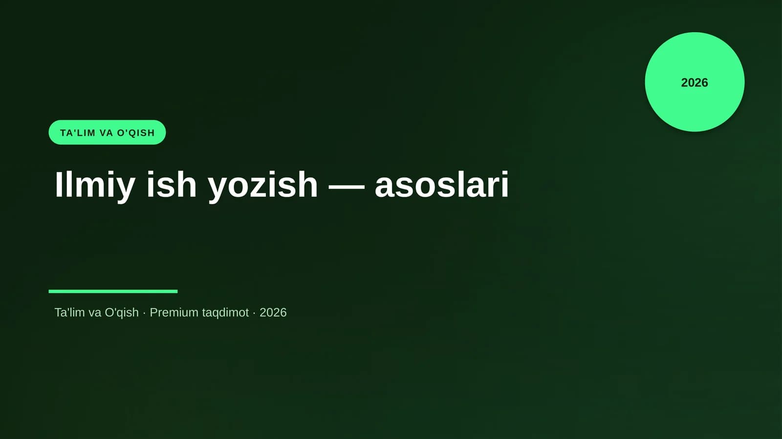 Ilmiy ish yozish — asoslari