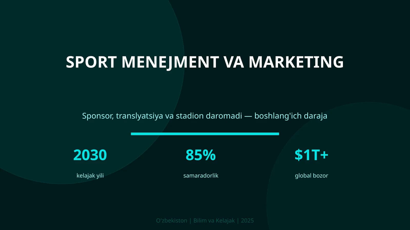 Sport MENEJMENT VA MARKETING