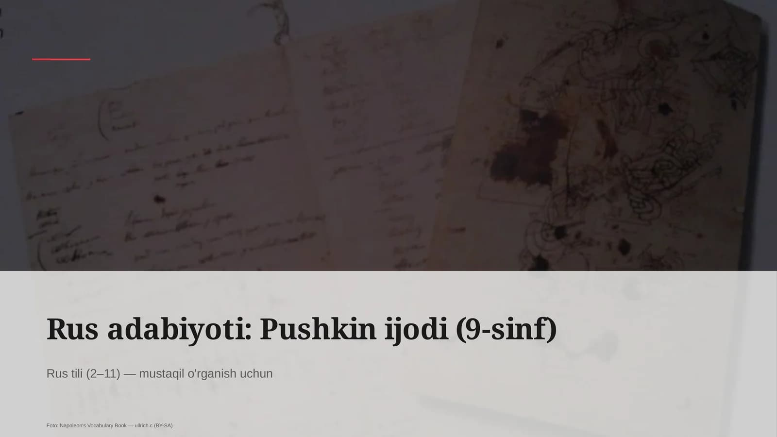 Rus adabiyoti: Pushkin ijodi (9-sinf)