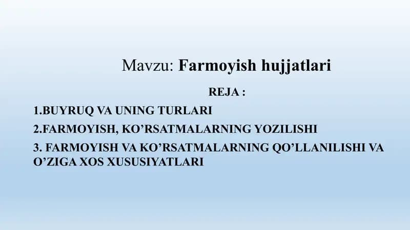 Farmoyish hujjatlari