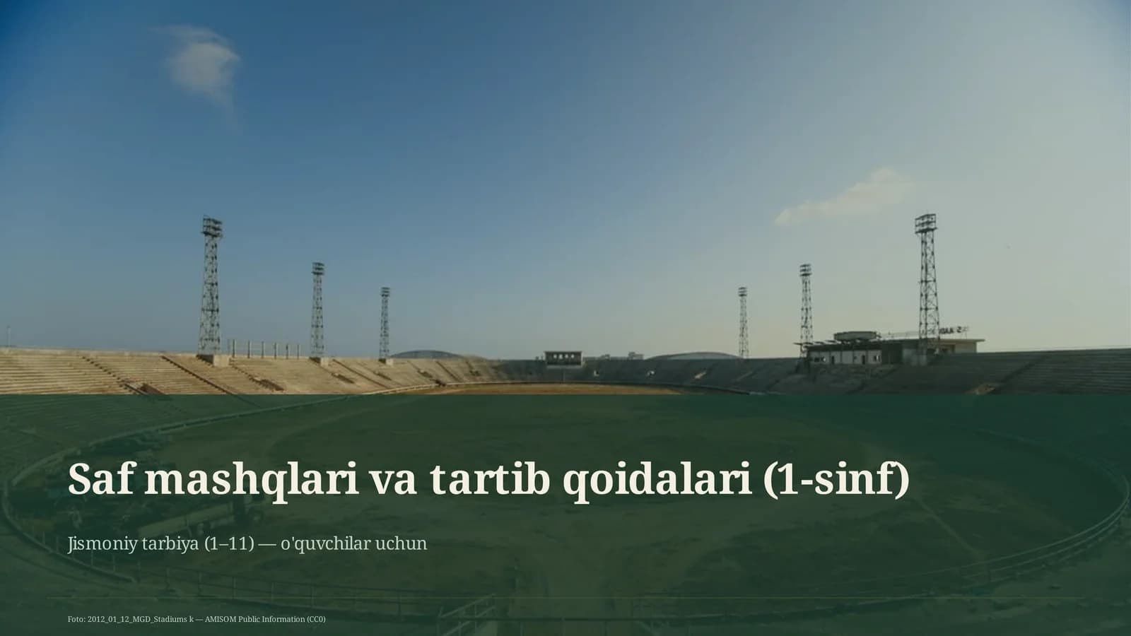 Saf mashqlari va tartib qoidalari (1-sinf)