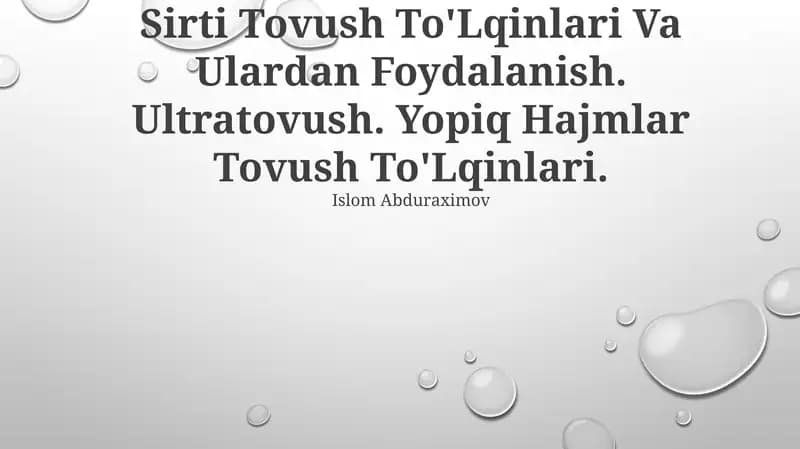 Tovush To'Lqinlari