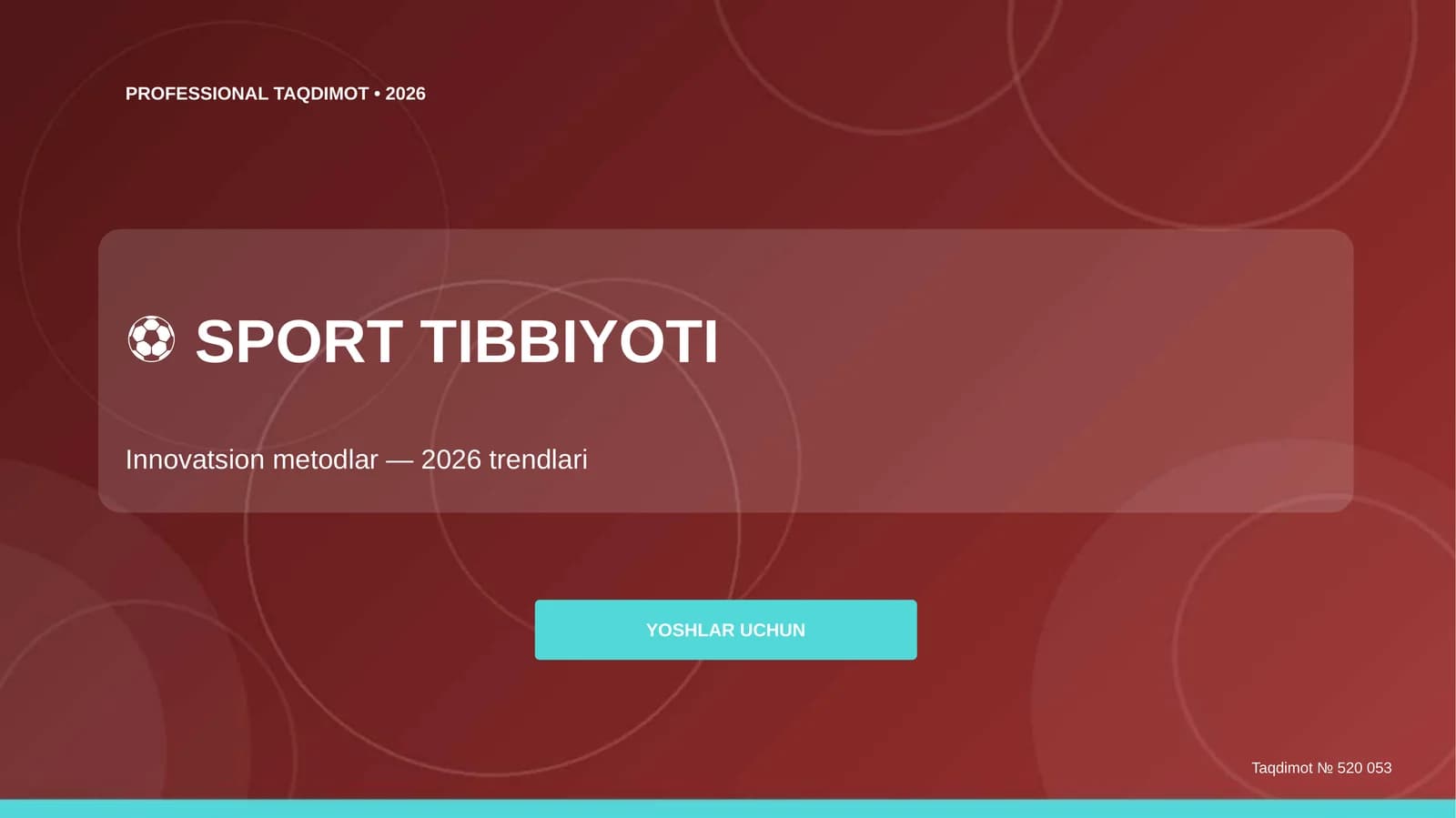 Sport tibbiyoti: innovatsion metodlar (2026 trendlari) [yoshlar uchun]