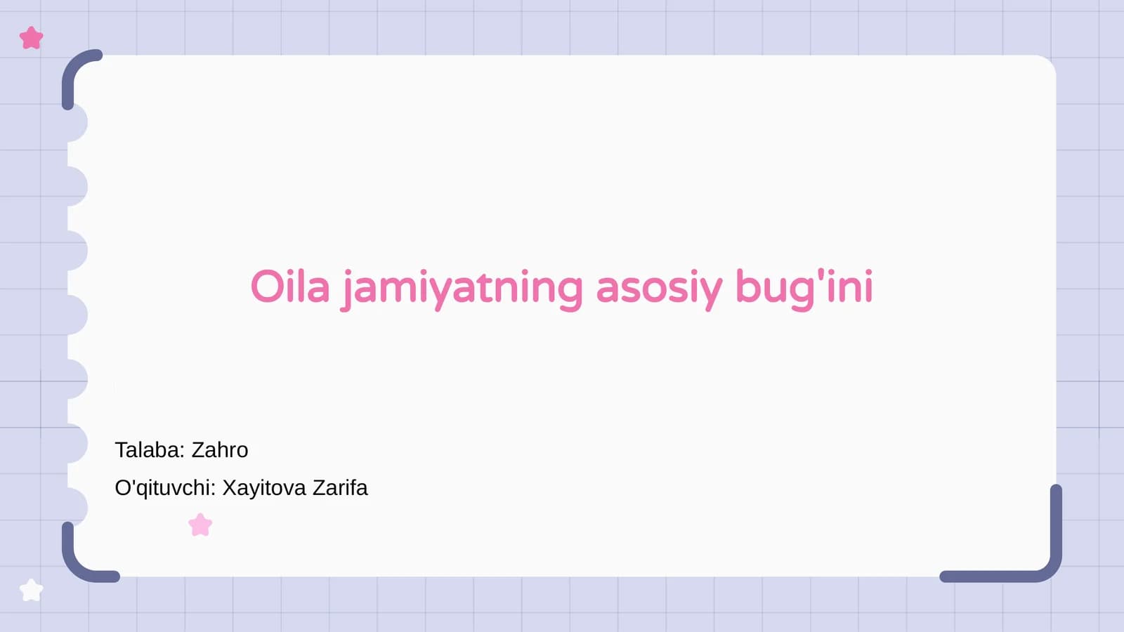 Oilaning ahamiyati