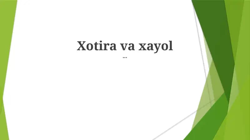 Xotira va xayol