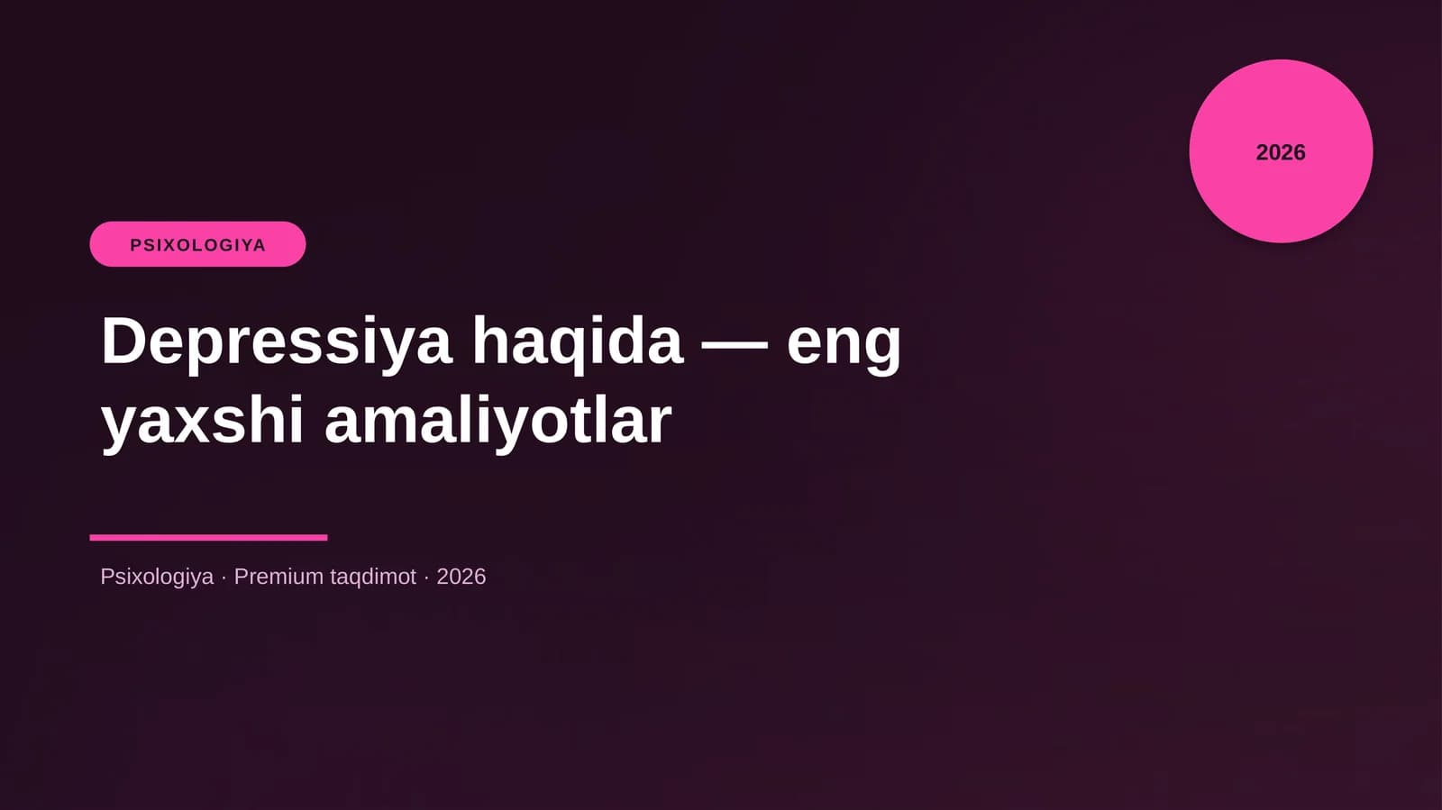 Depressiya haqida — eng yaxshi amaliyotlar