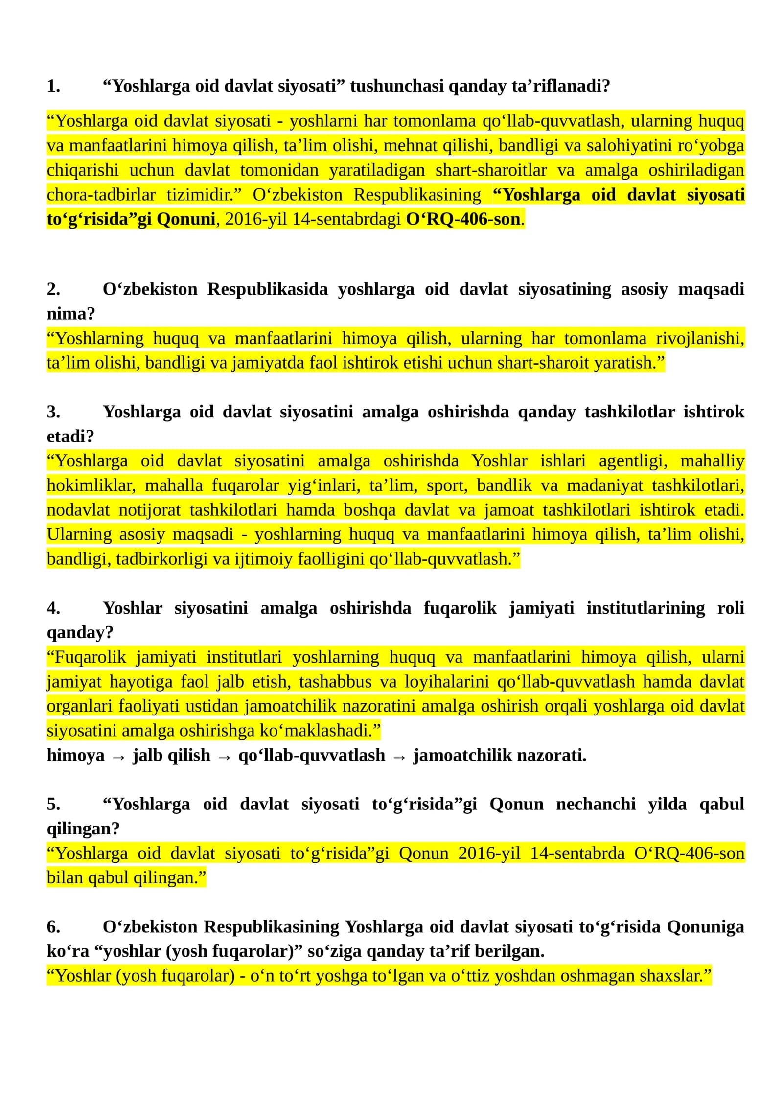 Yoshlarga oid davlat siyosati