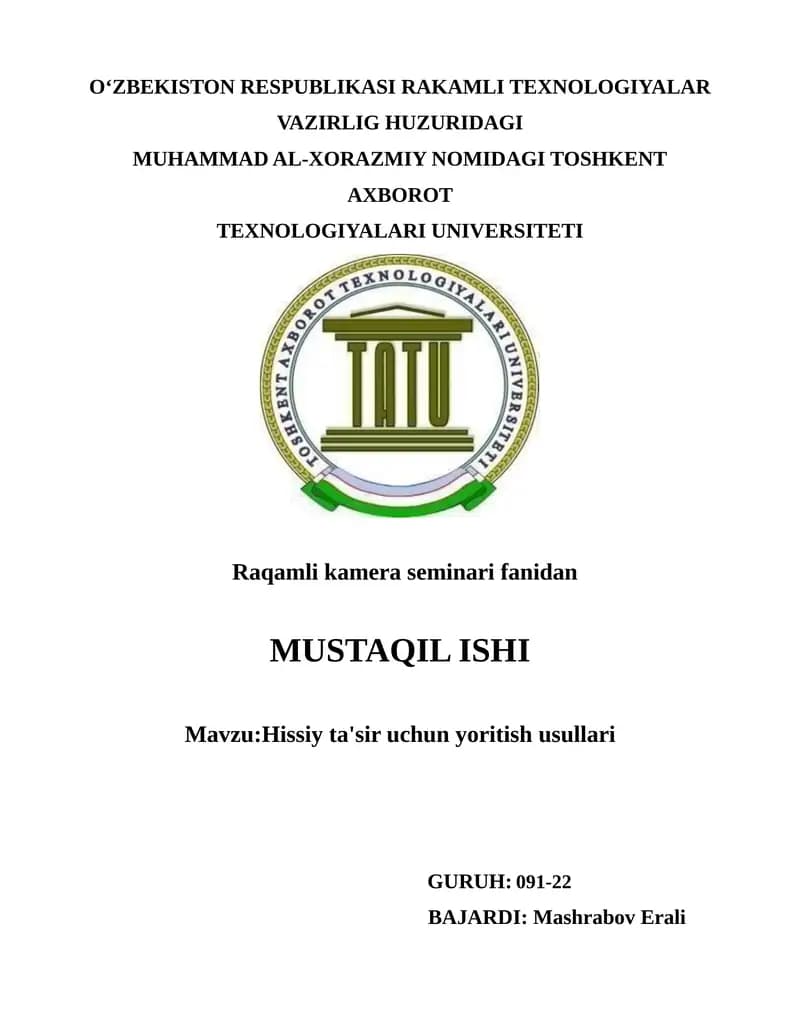 Hissiy ta'sir uchun yoritish usullari