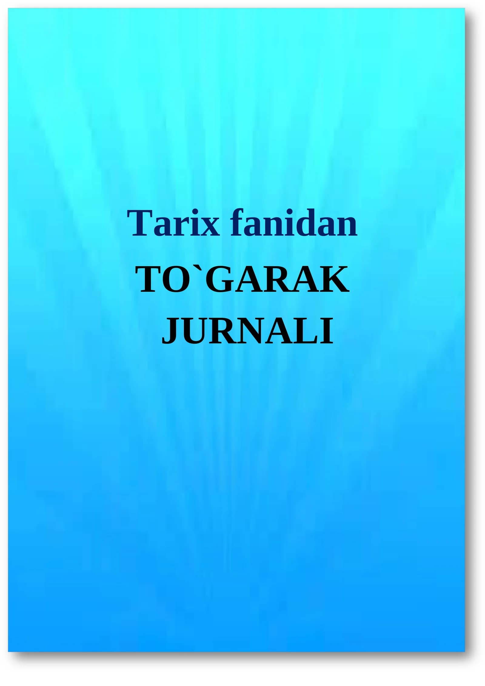 Tarix fanidan to'garak