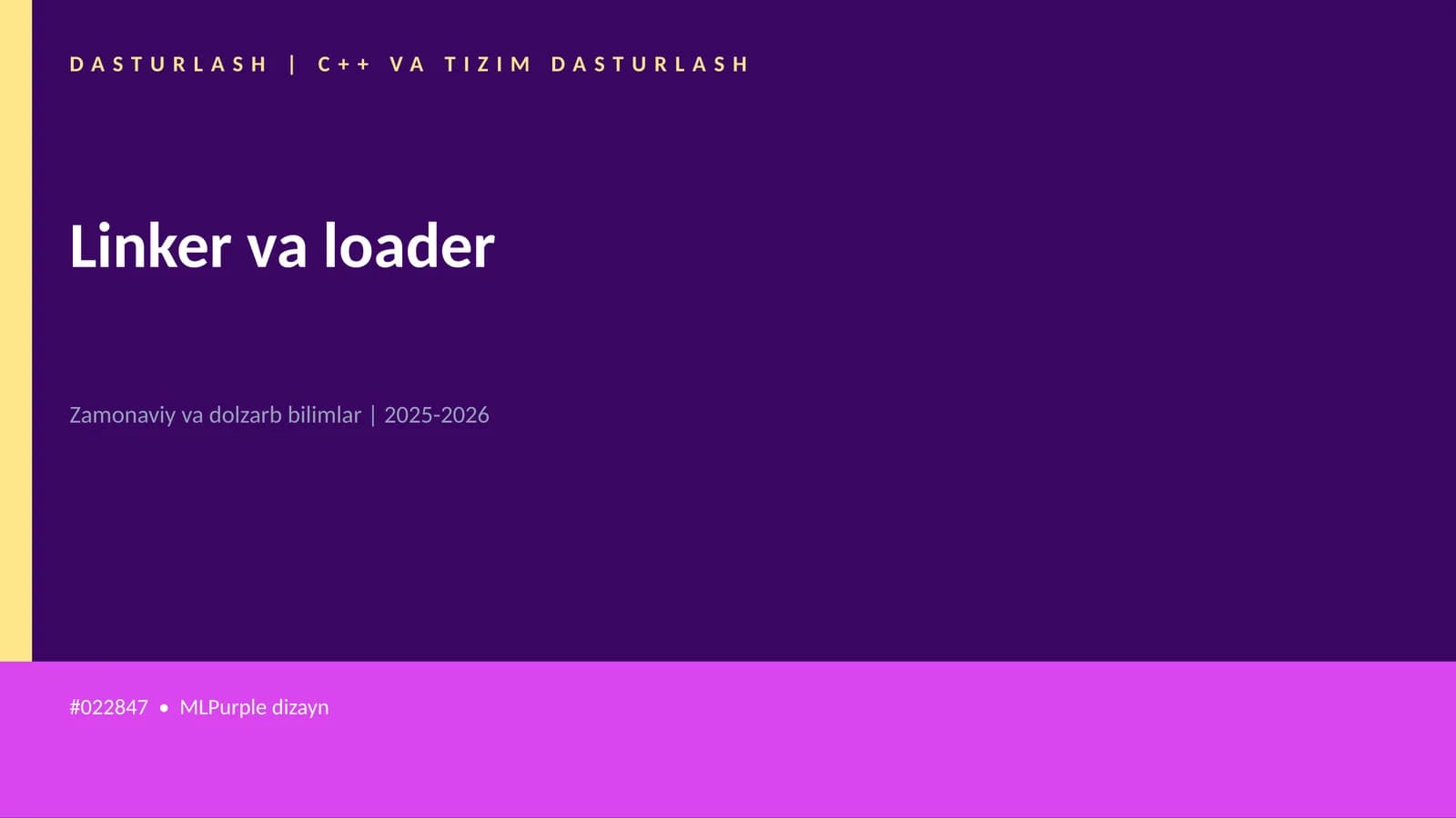 C++ VA TIZIM DASTURLASH