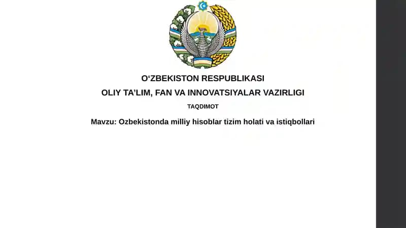 O'zbekistonda Milliy Hisoblar Tizimi