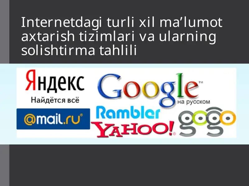INTERNETDA MA`LUMOT IZLASH