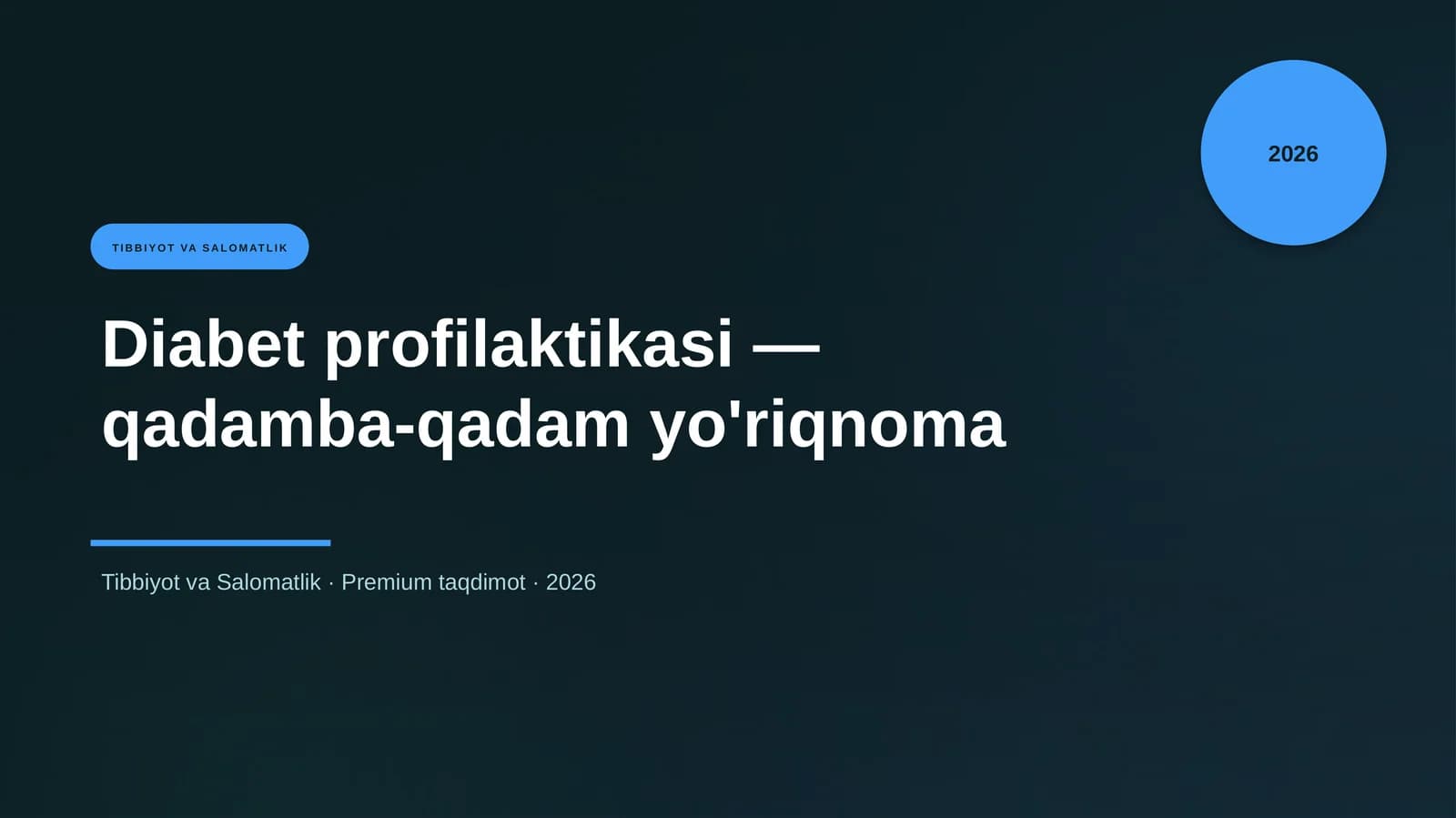 Diabet profilaktikasi — qadamba-qadam yo'riqnoma