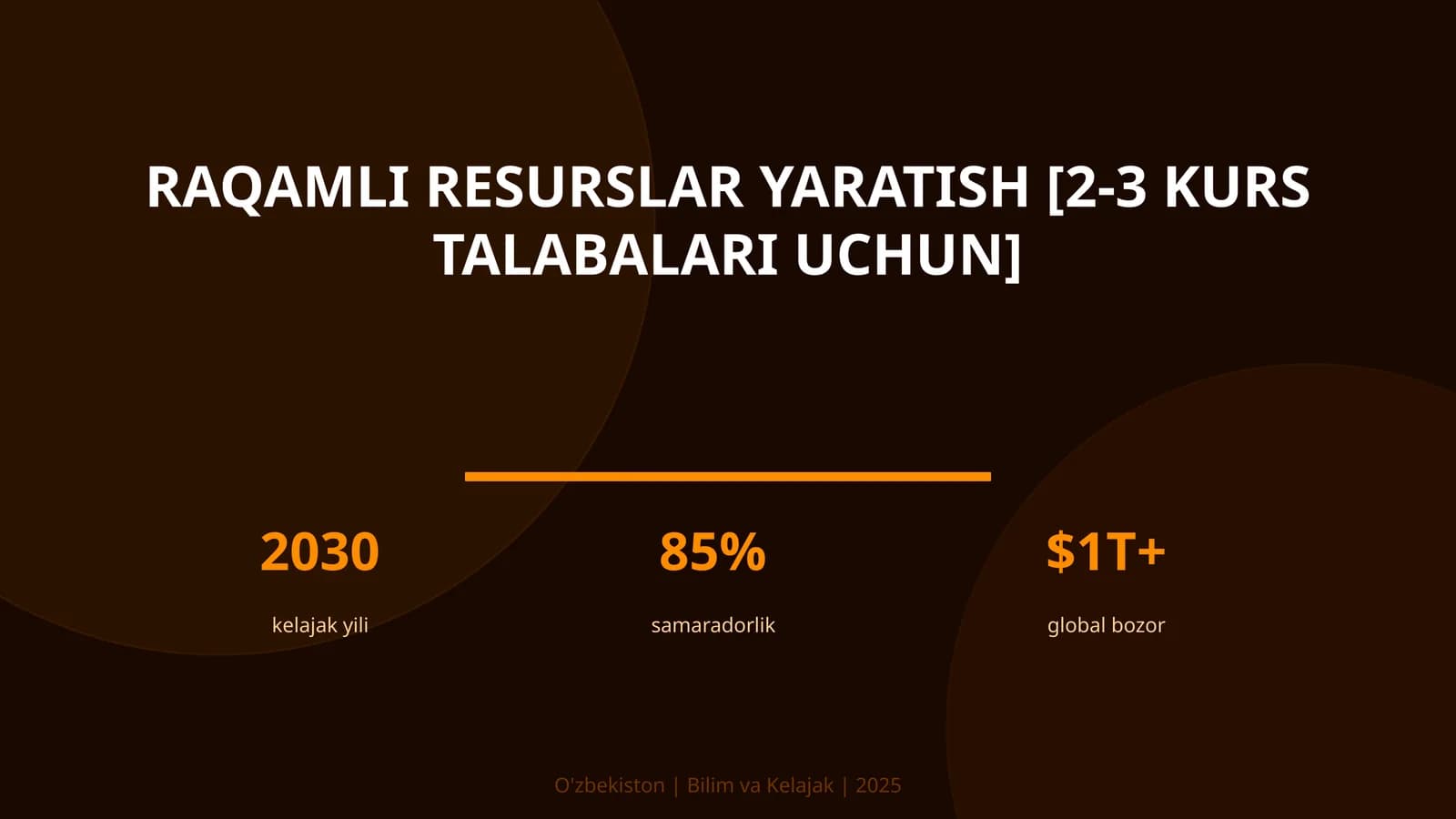 Raqamli resurslar yaratish [2-3 kurs talabalari uchun]