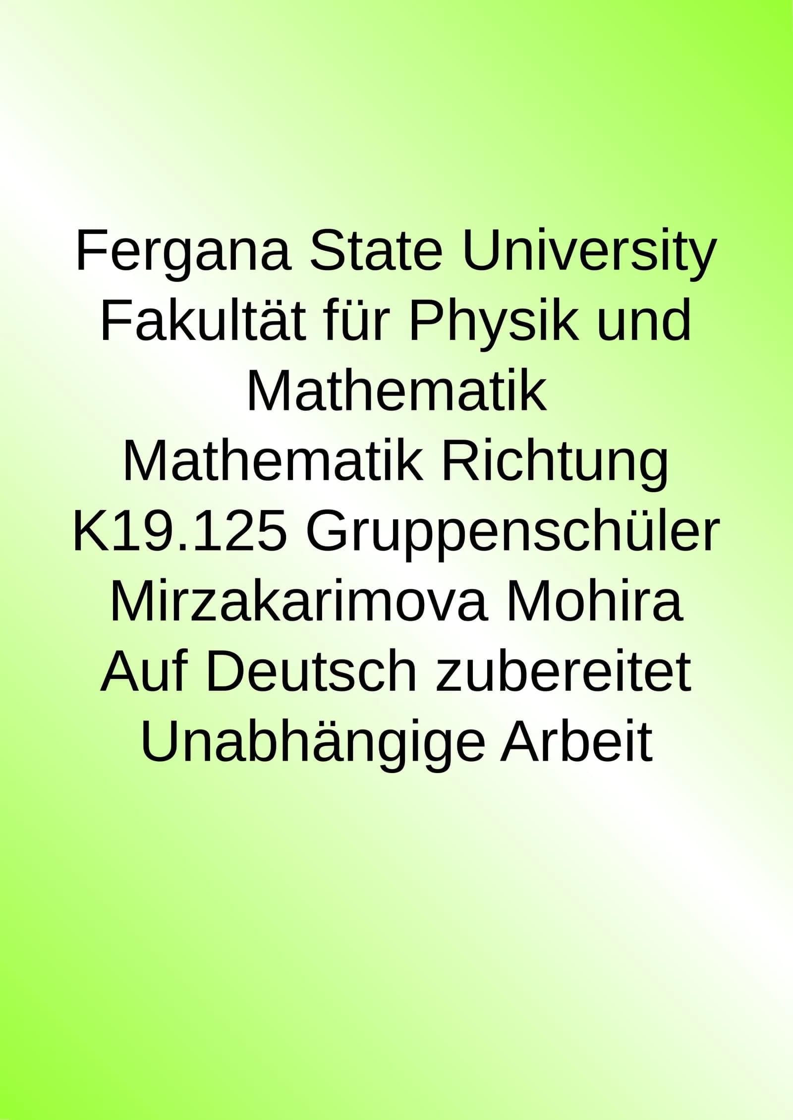 Das Thema: Der Beruf
