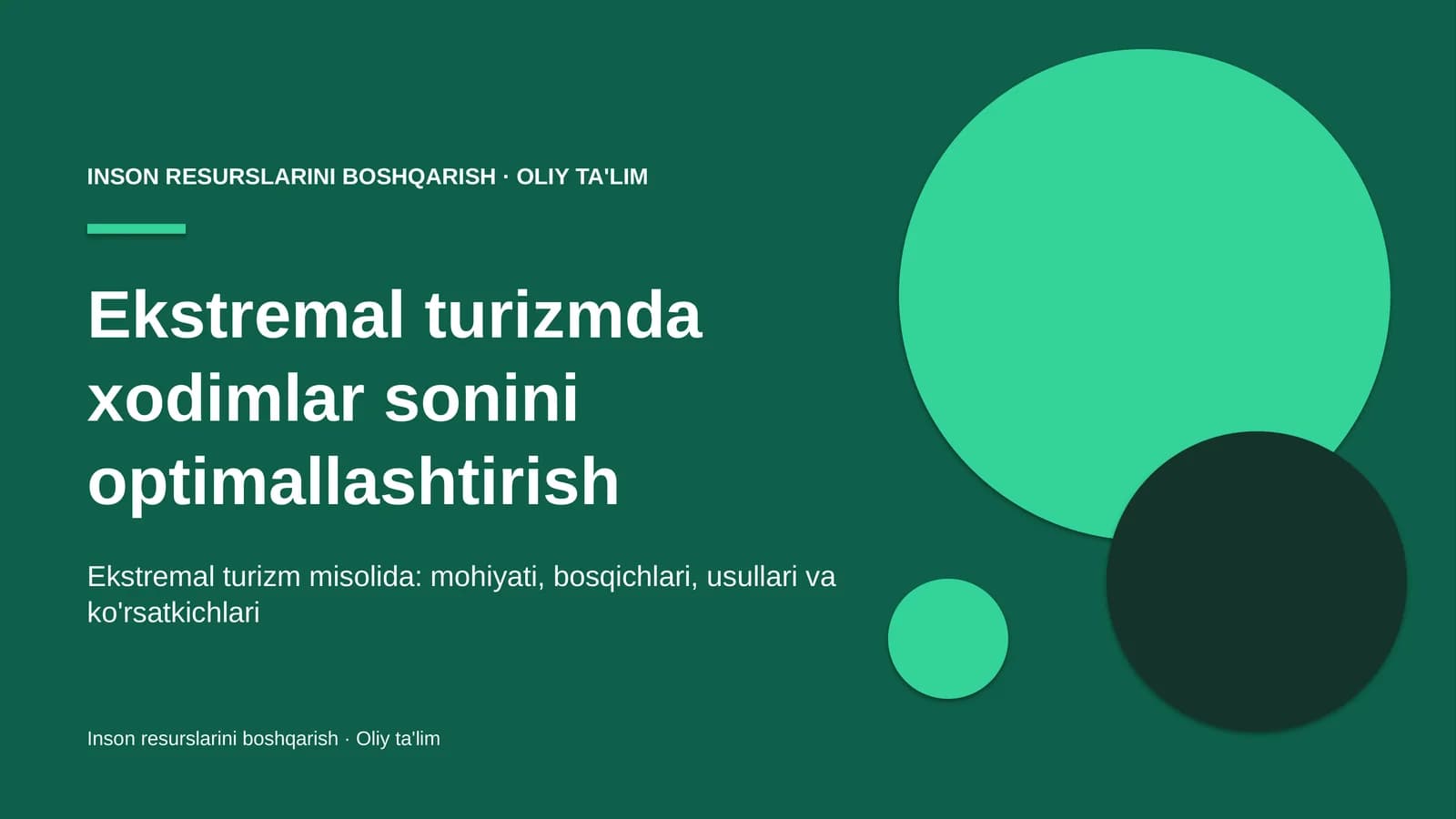 Ekstremal turizmda xodimlar sonini optimallashtirish