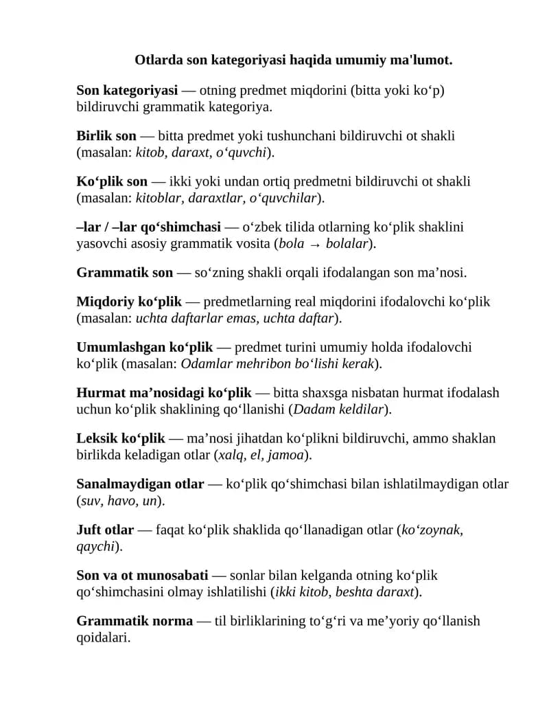 Otlarda son kategoriyasi