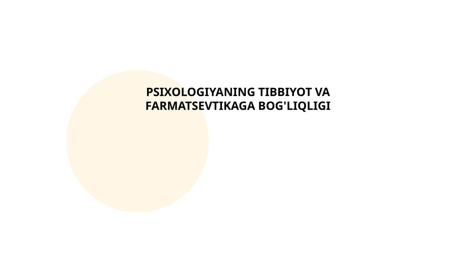 Psixologiyani Tibbiy va Farmatsevtikaga Bog'liqlik