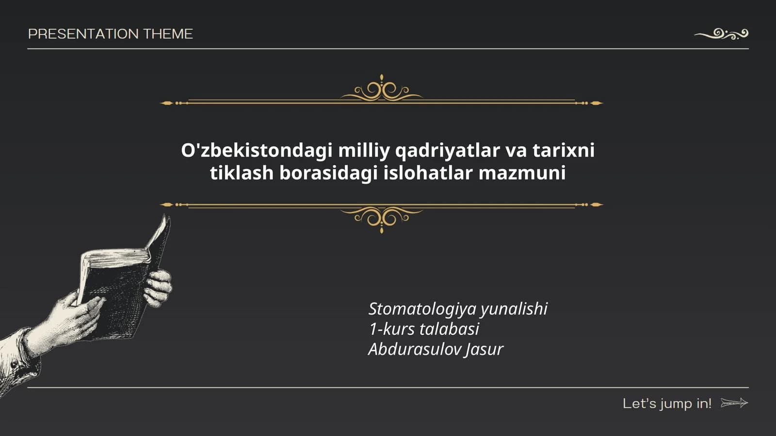 Stomatologiya yunalishi 1-kurs talabasi