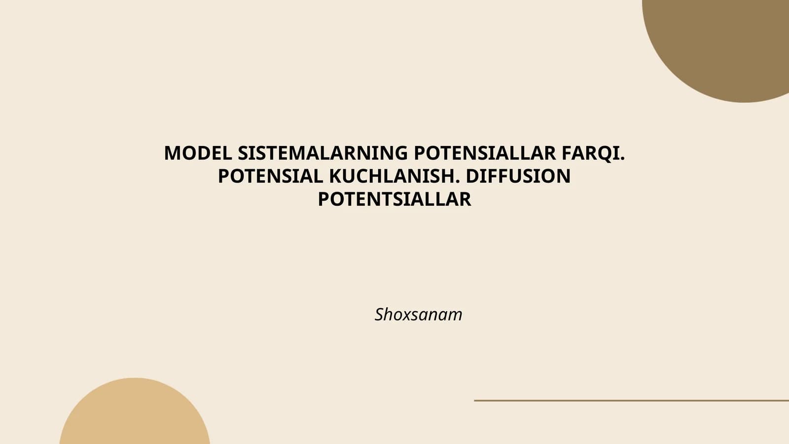 Model sistemalarning potensial farqi