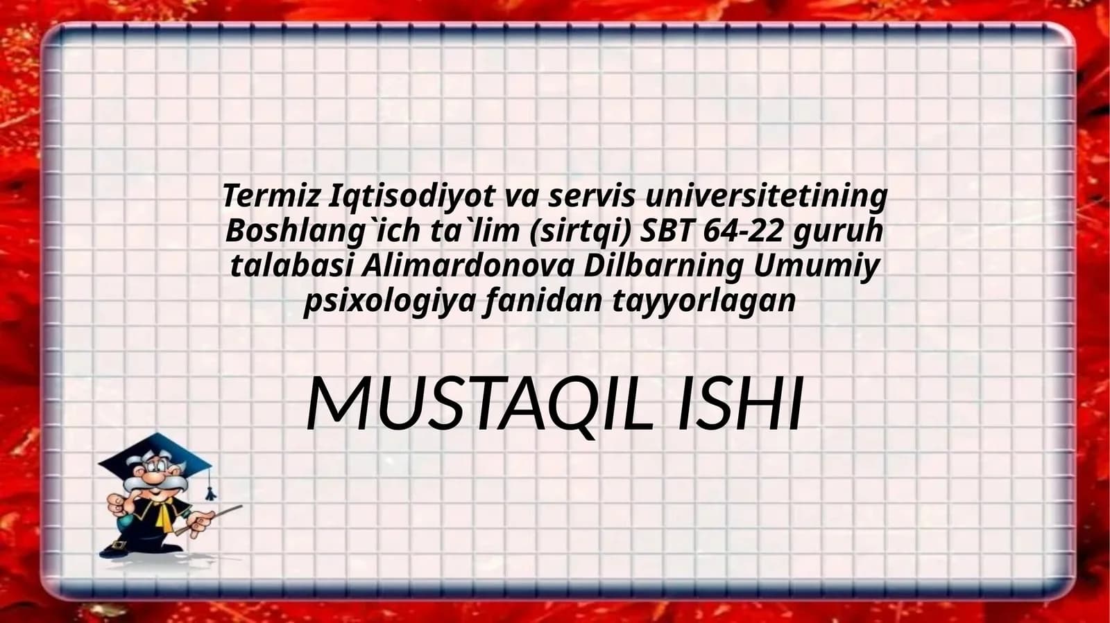 Boshlang'ich sinf o'quvchilarida diqqatining ayrim xususiyatlari matematik darslarida bolalarni diqqatini tashkiletish
