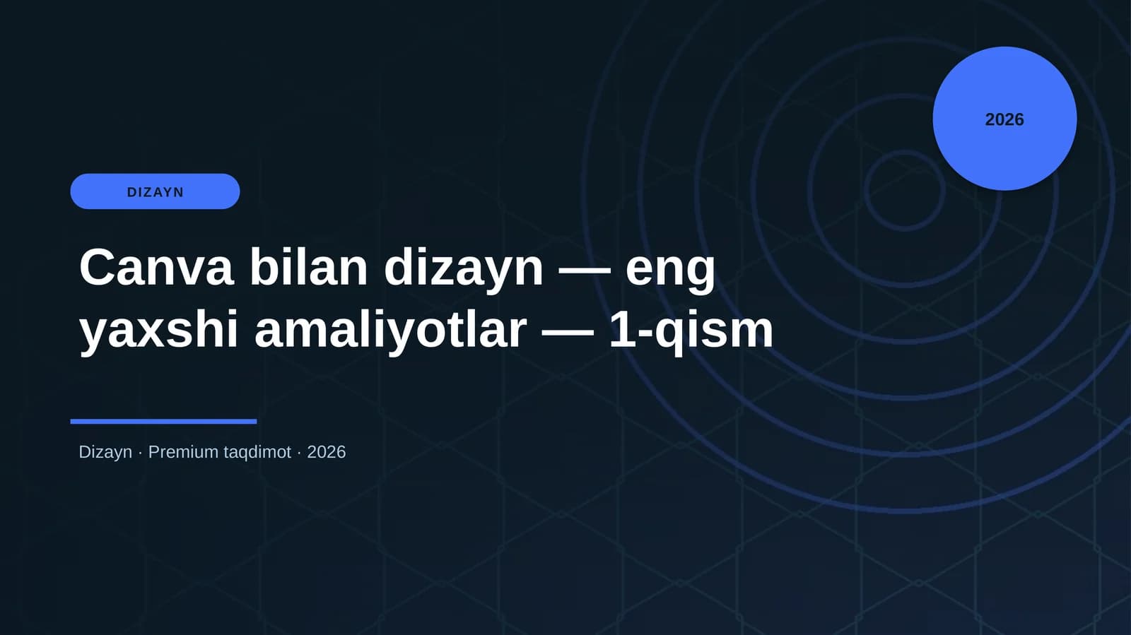 Canva bilan dizayn — eng yaxshi amaliyotlar — 1-qism