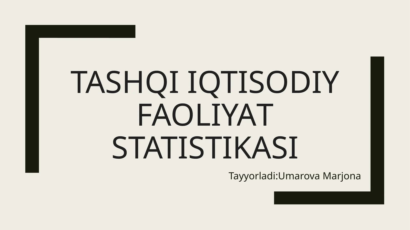tashqi iqtisodiy faoliyat statistikasi