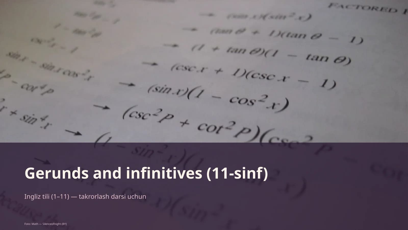 Gerunds and infinitives (11-sinf)