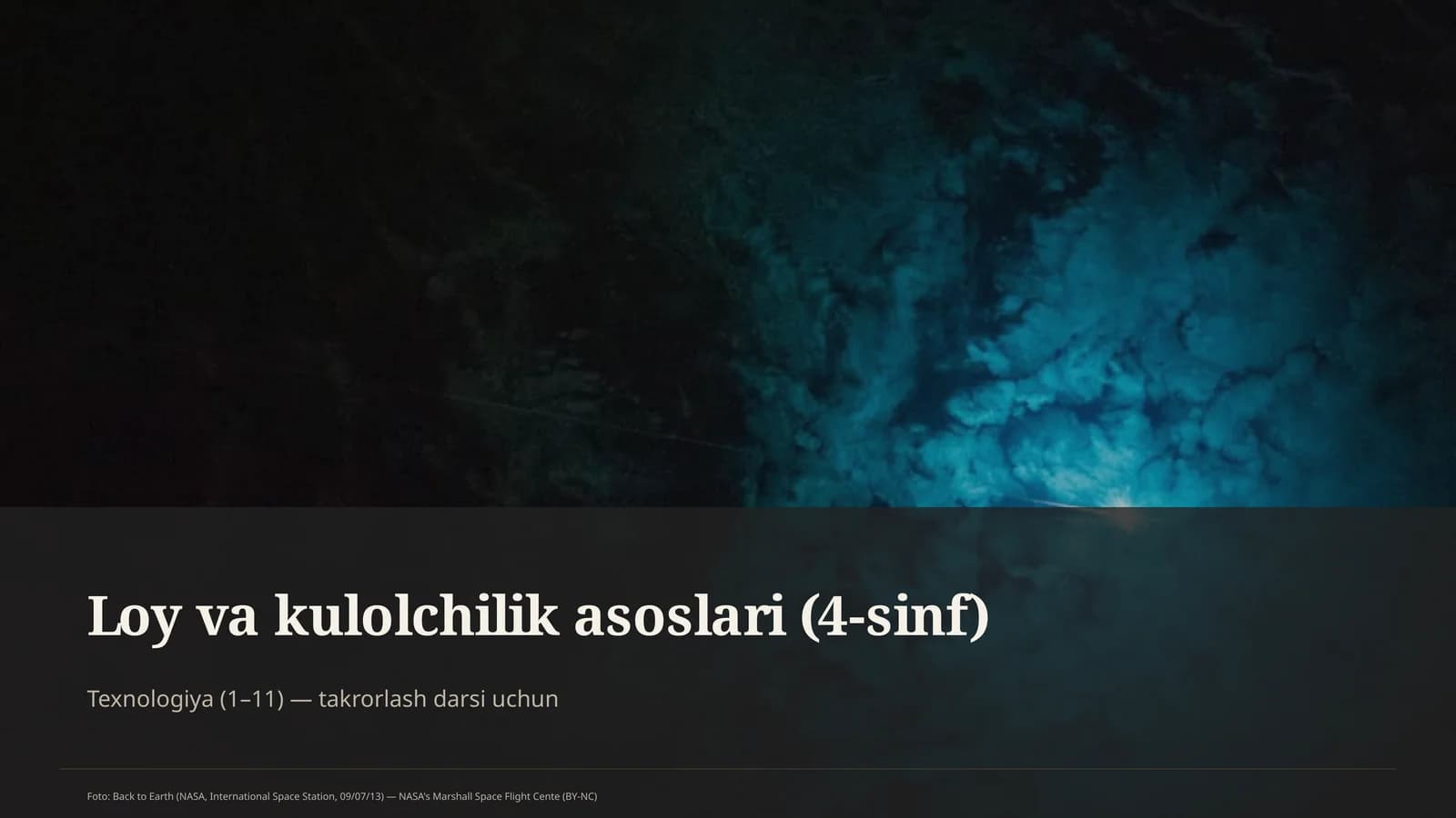 Loy va kulolchilik asoslari (4-sinf)