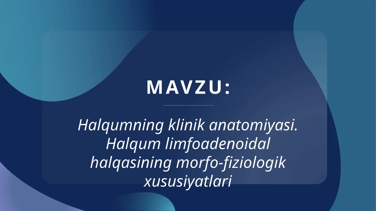 Halqumning klinik anatomiyasi. Halqum limfoadenoidal halqasining morfo-fiziologik xususiyatlari