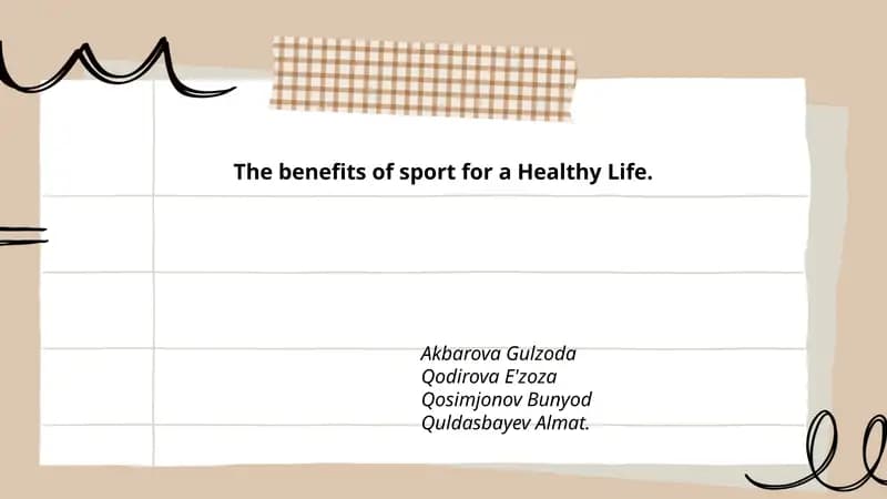 The benefits of sport for a Healthy Life