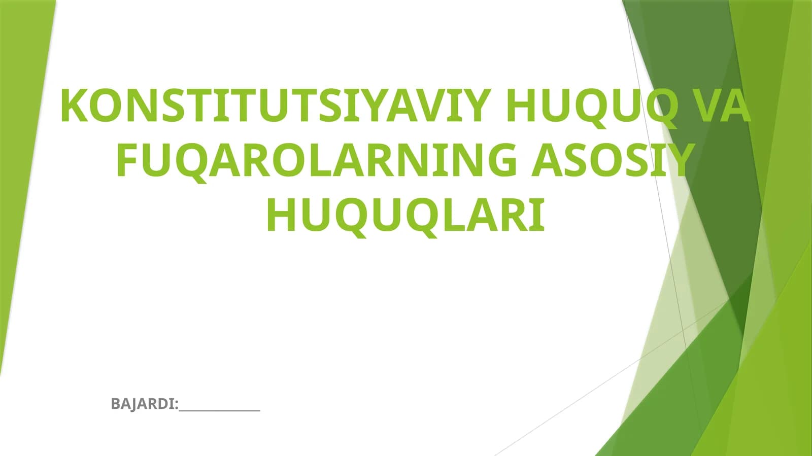 Konstitutsiyaviy Huquq va Fuqarolarning Asosiy Huquqlari