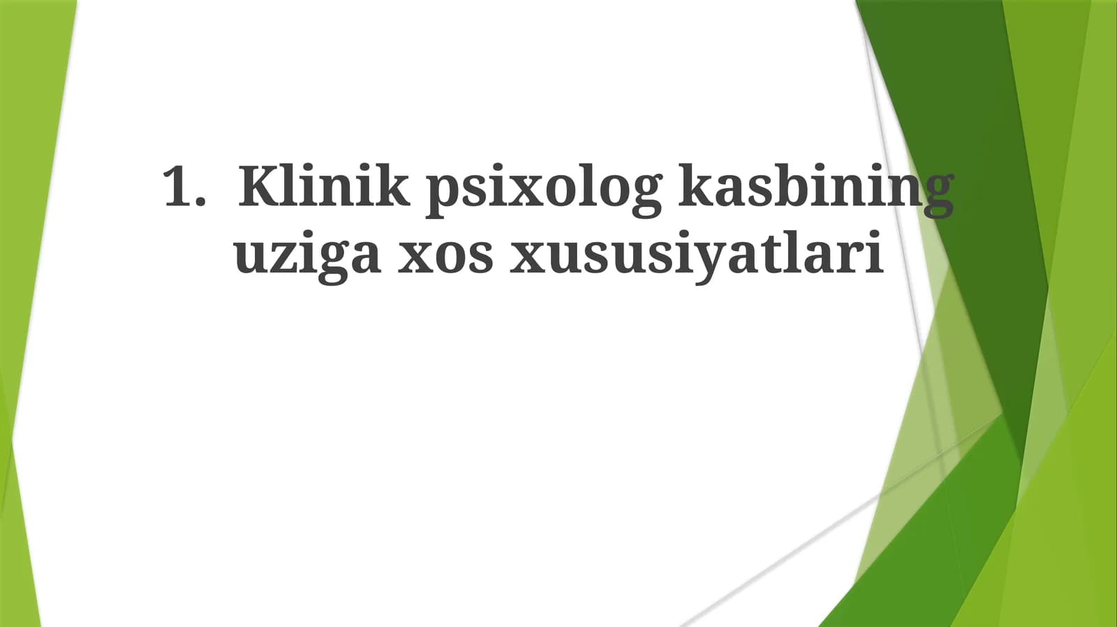 Klinik Psixolog Kasbining Uziga Xos Xususiyatlari